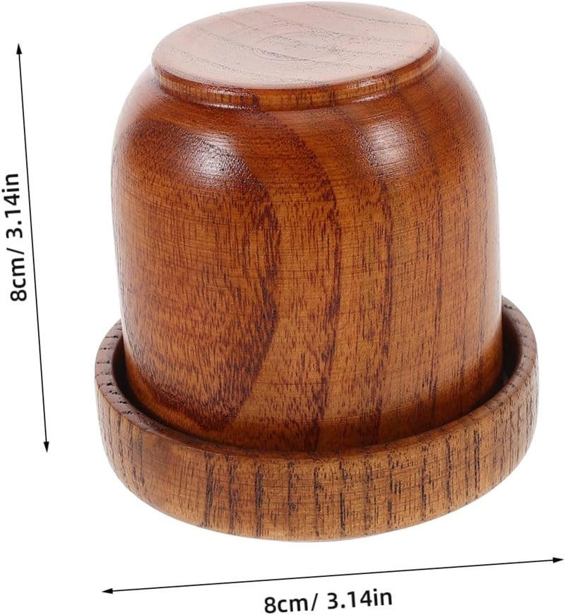 Yardwe Wooden Dices Shaker Cup Lid Solid Wood Dice Cup for Ktv Bar Game Party Dice - Image 2